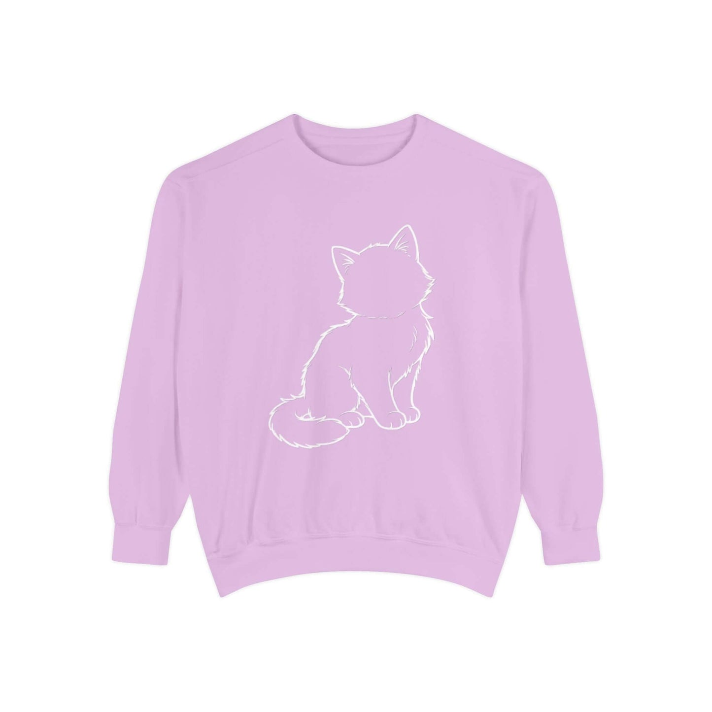 Sitting Cat Shadow Cozy Graphic Unisex Crewneck Sweatshirt style 1