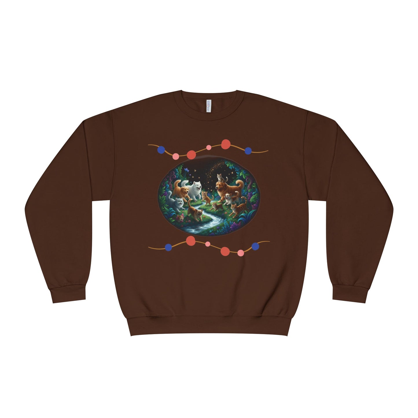Cats & Dogs Happy Garden Unisex NuBlend Crewneck Sweatshirt style 1