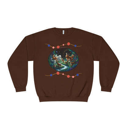 Cats & Dogs Happy Garden Unisex NuBlend Crewneck Sweatshirt style 1