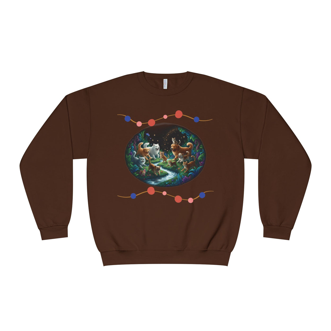 Cats & Dogs Happy Garden 1 Unisex NuBlend® Crewneck Sweatshirt