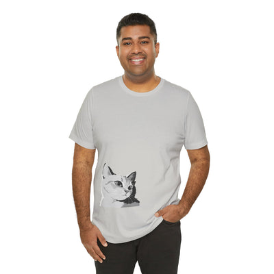 Cat Lover outlined style 2 Unisex Tee, Cat T-Shirt, Gifts for Cat Owners, Cute Cat Apparel, Pet Lover's Shirt, Everyday Casual Wear