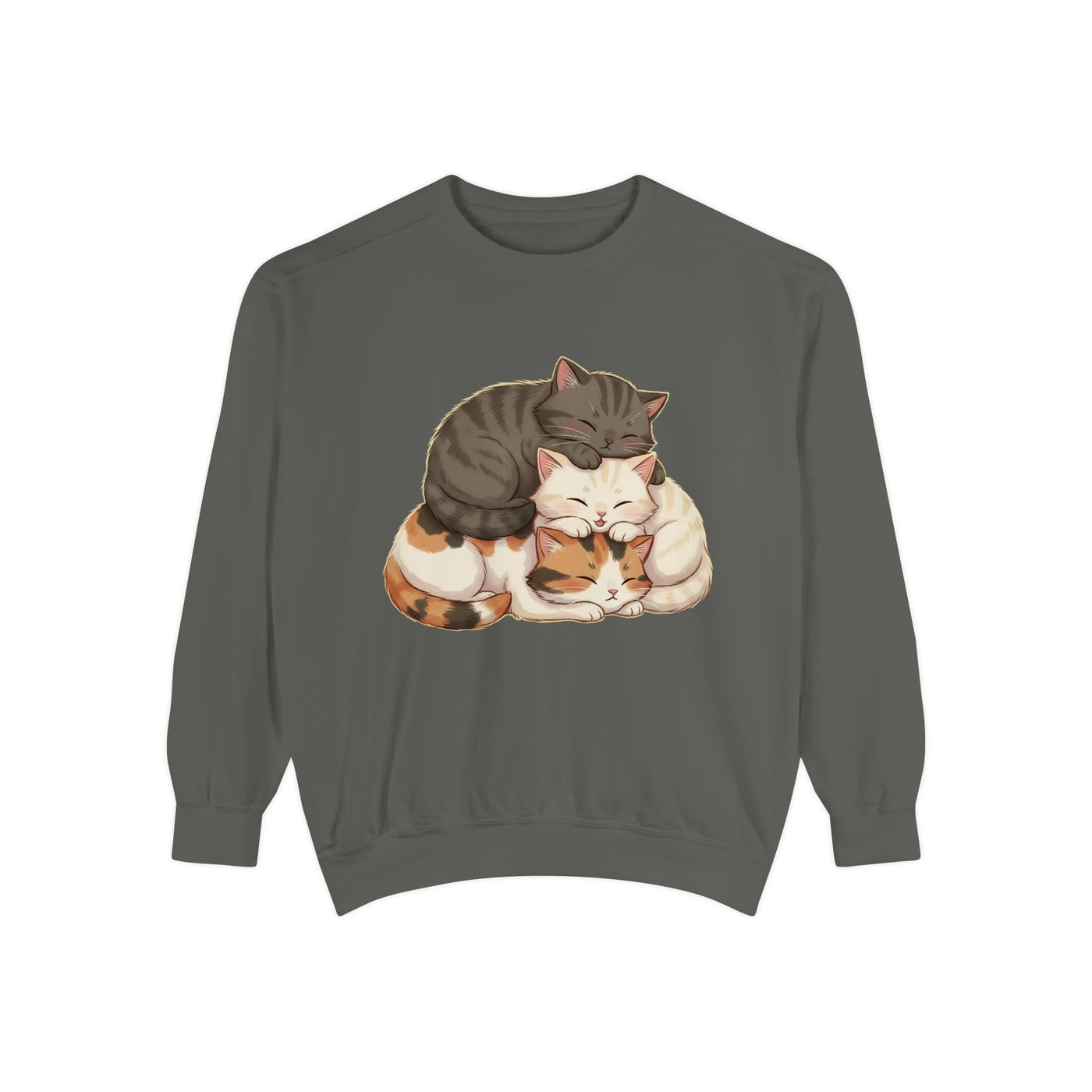 3 Cute Sleeping Cats style 3 Cozy Graphic Unisex Crewneck Sweatshirt