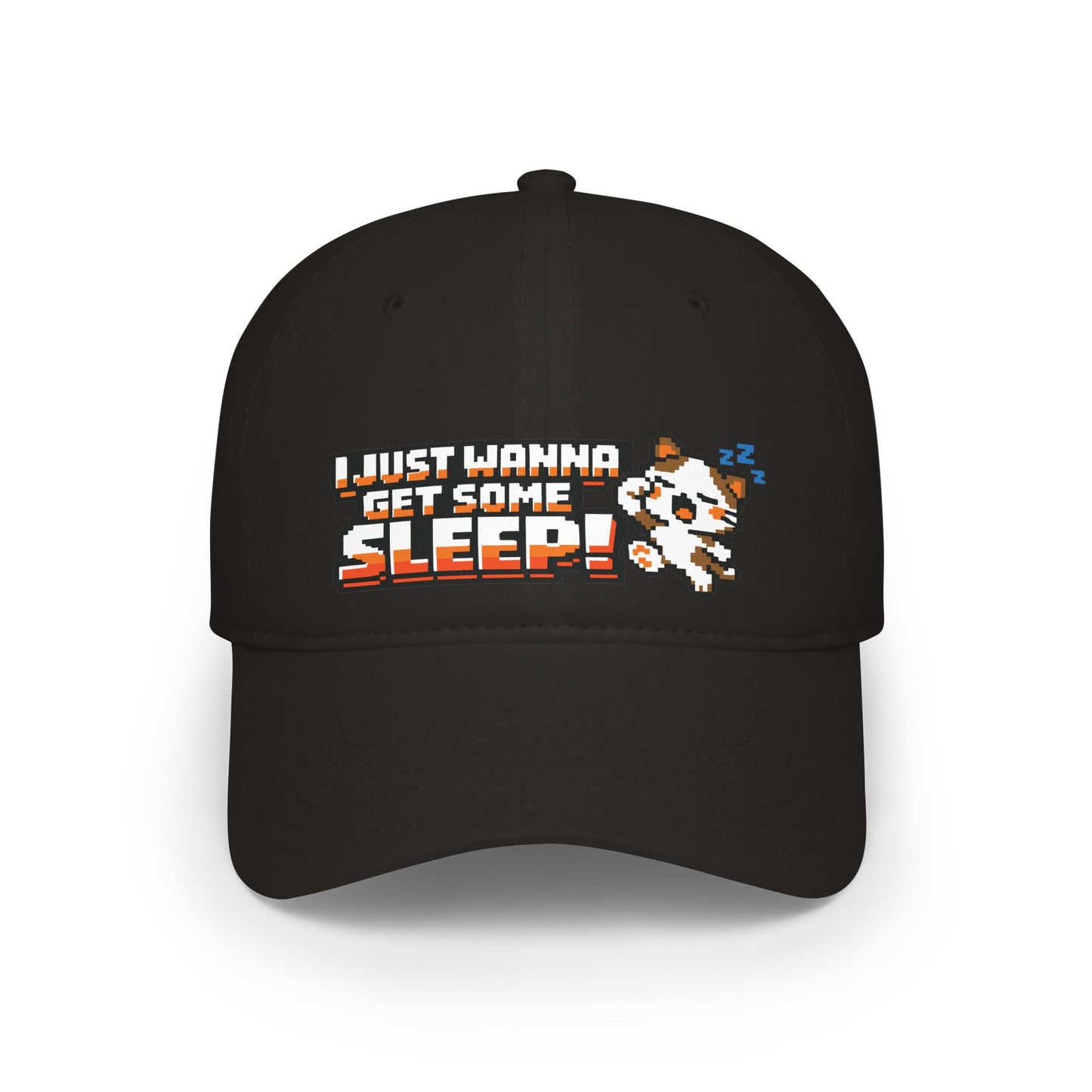 I Just Wanna Get Some Sleep Pixel Cat Low Profile Cap Hat