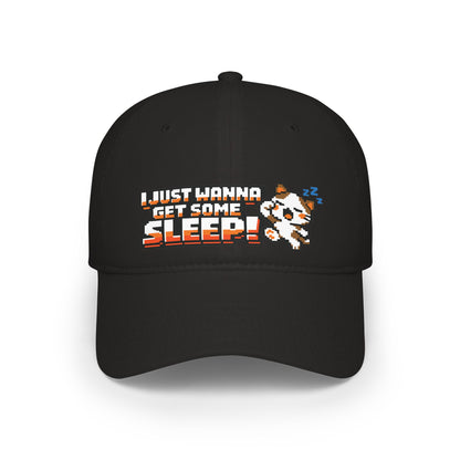 I Just Wanna Get Some Sleep Pixel Cat Low Profile Cap Hat