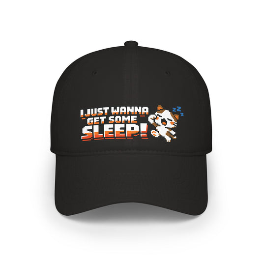 I Just Wanna Get Some Sleep Pixel Cat Low Profile Cap Hat