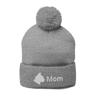 Embroidered Cat Mom Pom-Pom Knit Cap