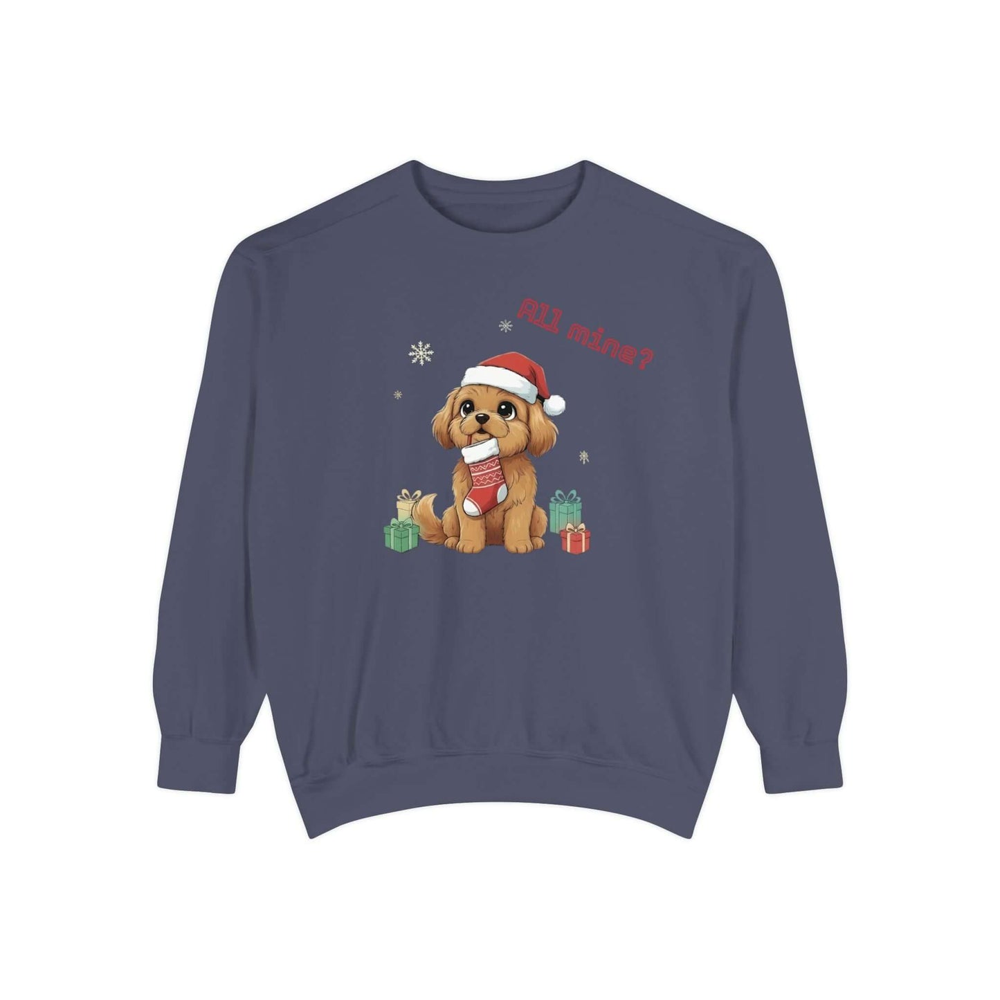 Puppy wait for Christmas presents Unisex Crewneck Sweatshirt style 8