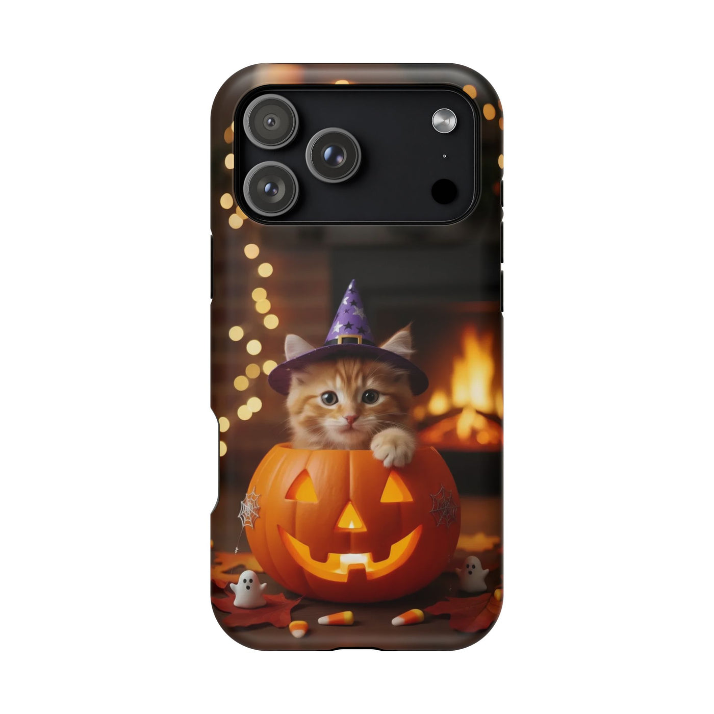 Halloween cute kitten photo style 3 Magnetic Phone Case, Cat Lover Gift, Impact-Resistant iPhone Case, Funny Pet Accessory, Unique Animal Design
