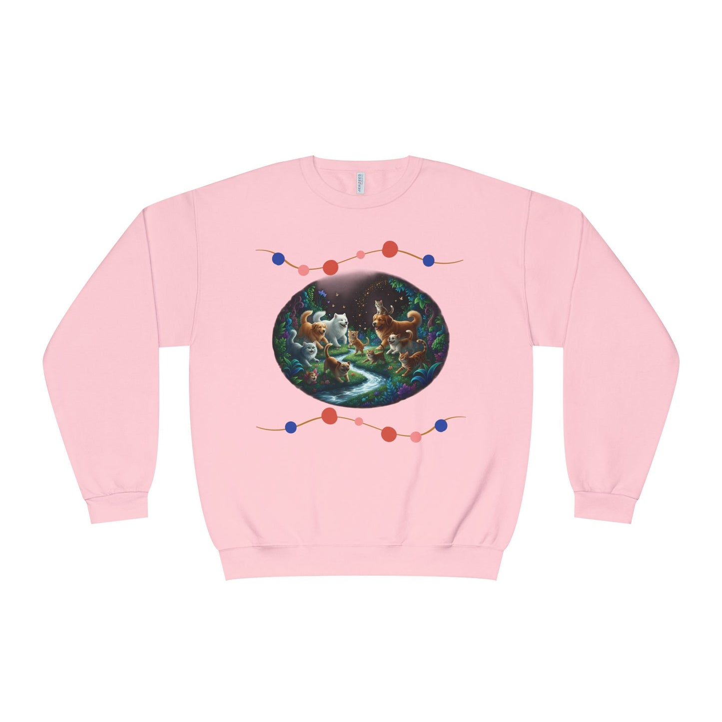 Cats & Dogs Happy Garden Unisex NuBlend Crewneck Sweatshirt style 1