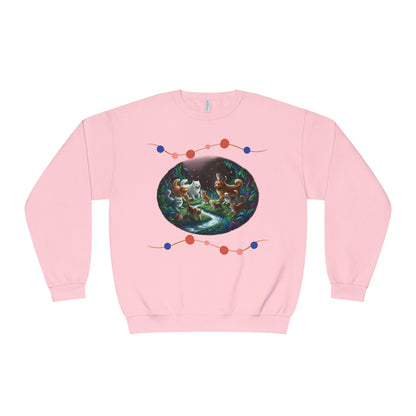 Cats & Dogs Happy Garden Unisex NuBlend Crewneck Sweatshirt style 1