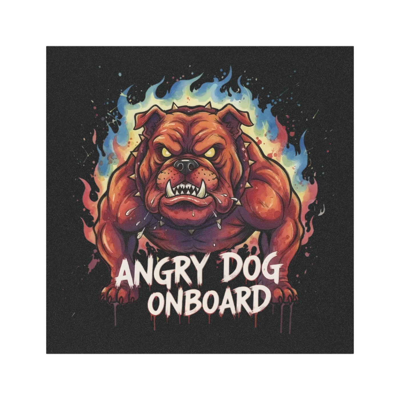 Angry Dog Onboard style 2 Car Magnet — Warning Pet Sticker for Vehicles