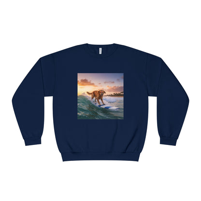 Surfing Dog Graphic Unisex NuBlend Crewneck Sweatshirt style 1