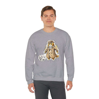 Watercolor Cat & Dog painting Unisex Crewneck Sweatshirt style 1