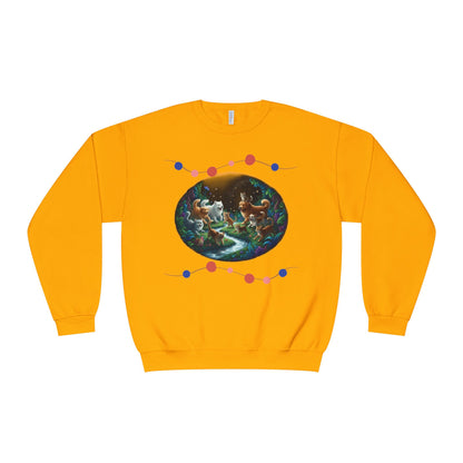 Cats & Dogs Happy Garden Unisex NuBlend Crewneck Sweatshirt style 1
