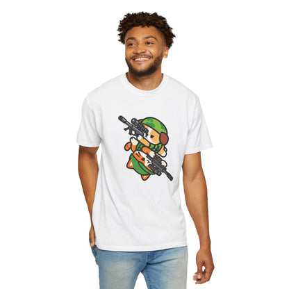 Cute Soldier Sniper Dog & Cat Unisex Graphic T-Shirt