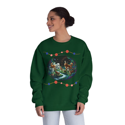 Cats & Dogs Happy Garden Unisex NuBlend Crewneck Sweatshirt style 1