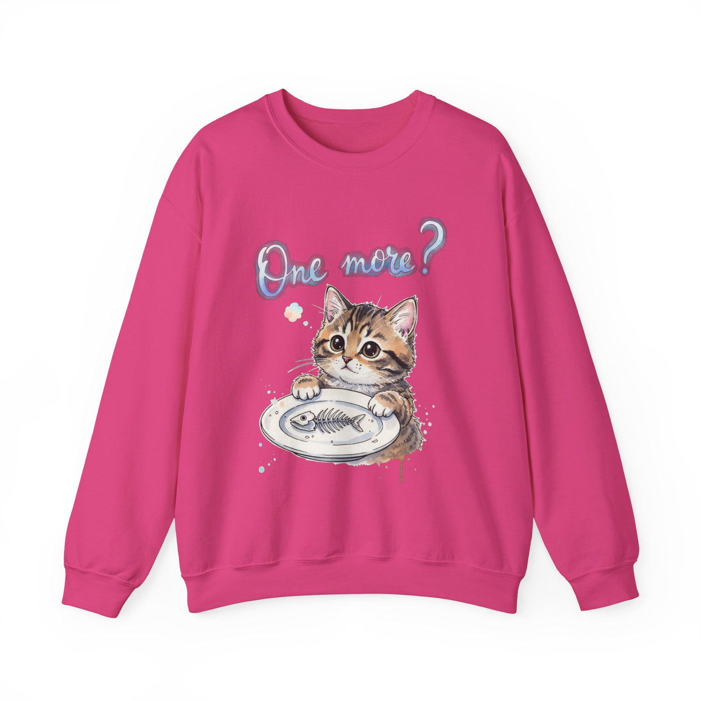 Watercolor painting style 3 Men & Women Cute Cat Pile Crewneck Sweatshirt