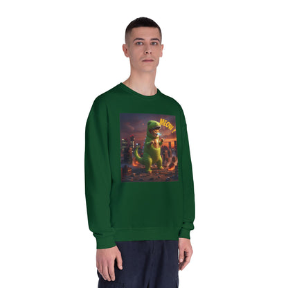 Tyrannosaurus Cat in city Unisex NuBlend Sweatshirt style 2