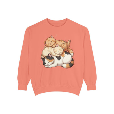 3 Cute Sleeping Cats style 1 Cozy Graphic Unisex Crewneck Sweatshirt