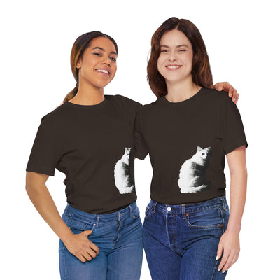 Cat Lover outlined style 1 Unisex Tee, Cat T-Shirt, Gifts for Cat Owners, Cute Cat Apparel, Pet Lover's Shirt, Everyday Casual Wear