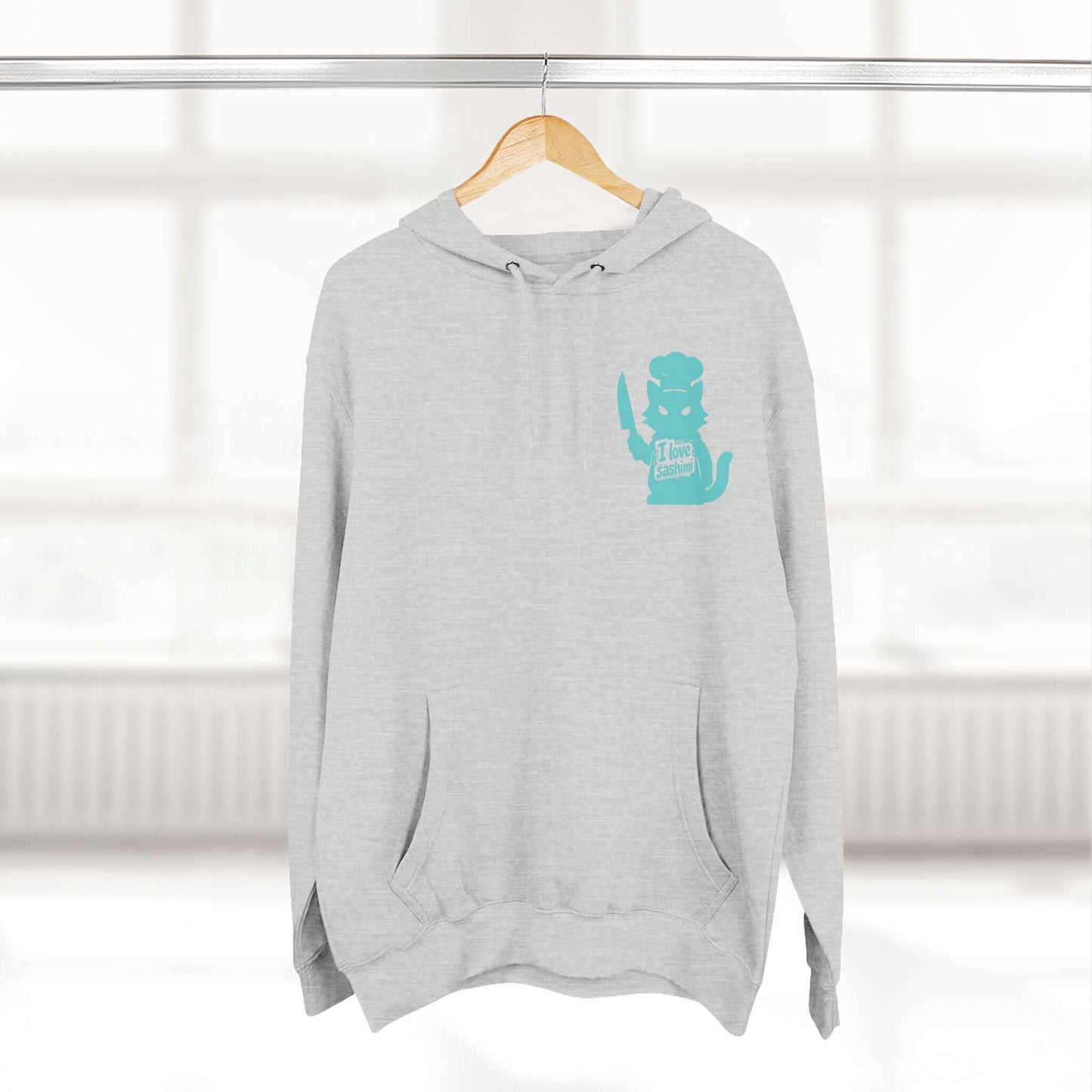 Cat Love Sashimi Graphic Unisex Fleece Hoodie