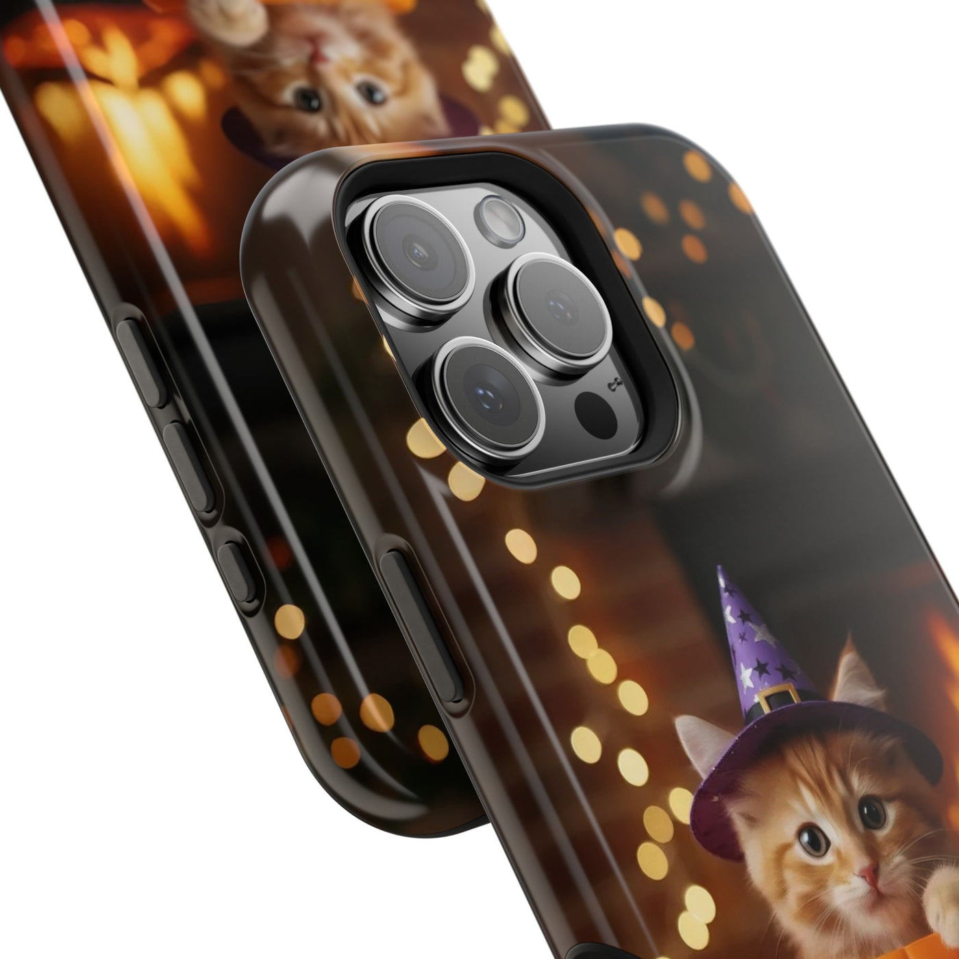 Halloween cute kitten photo style 3 Magnetic Phone Case, Cat Lover Gift, Impact-Resistant iPhone Case, Funny Pet Accessory, Unique Animal Design