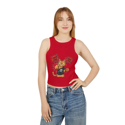 Angry Cat 'I Hate You' Graphic style 1 Women Tank Top