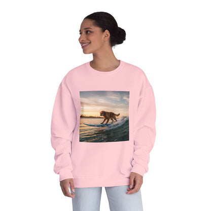 Surfing Dog Graphic Unisex NuBlend Crewneck Sweatshirt style 2