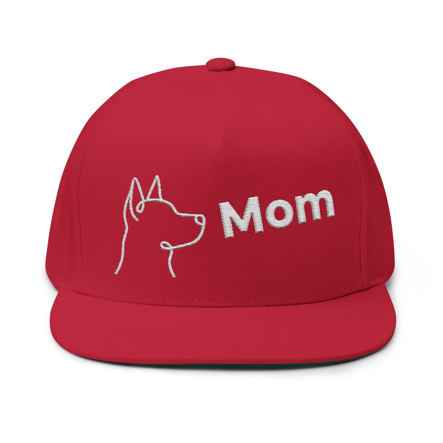 Stylish Embroidered Dog Mom Flat Bill Cap style 2