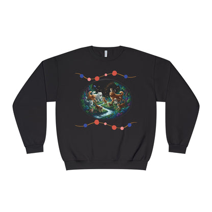 Cats & Dogs Happy Garden Unisex NuBlend Crewneck Sweatshirt style 1