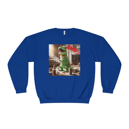 Tyrannosaurus Cat at home Unisex NuBlend Crewneck Sweatshirt