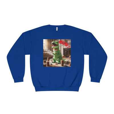 Tyrannosaurus Cat at home Unisex NuBlend® Crewneck Sweatshirt