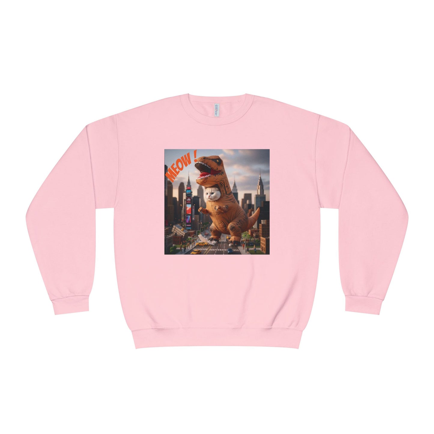 Tyrannosaurus Cat in city Unisex NuBlend Sweatshirt style 1