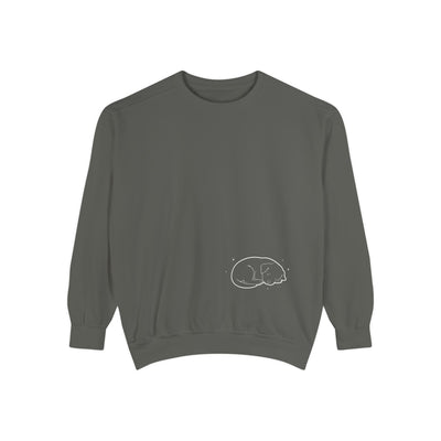 Sleeping dog (White) shadow Cozy Graphic Unisex Crewneck Sweatshirt