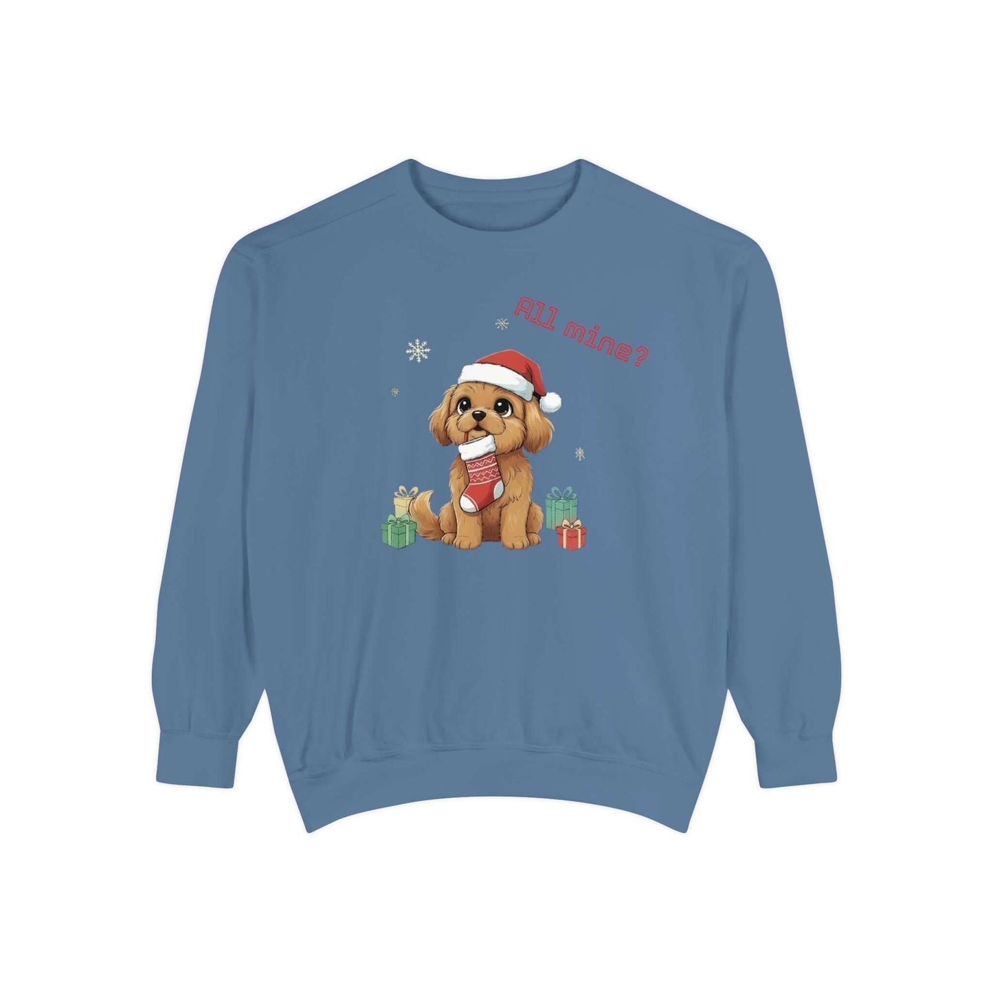 Puppy wait for Christmas presents Unisex Crewneck Sweatshirt style 8