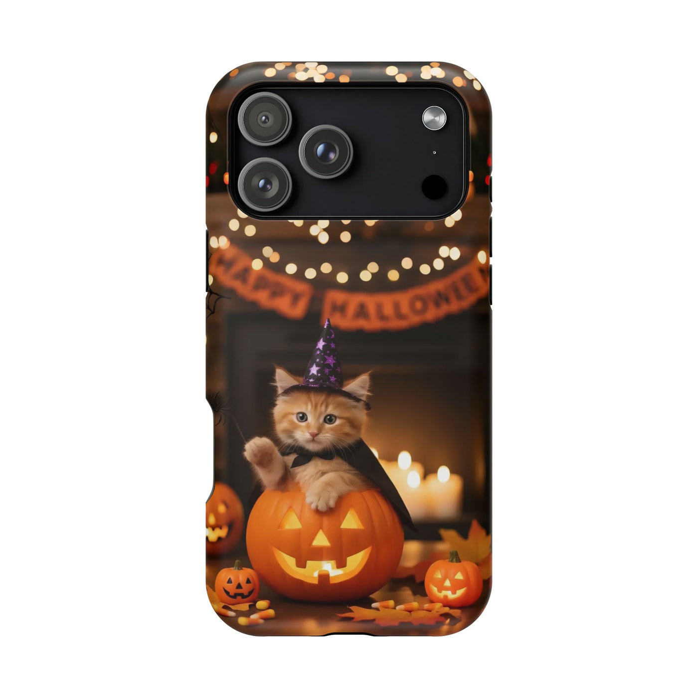 Halloween cute kitten photo style 4 Magnetic Phone Case, Cat Lover Gift, Impact-Resistant iPhone Case, Funny Pet Accessory, Unique Animal Design