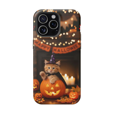 Halloween cute kitten photo style 4 Magnetic Phone Case, Cat Lover Gift, Impact-Resistant iPhone Case, Funny Pet Accessory, Unique Animal Design