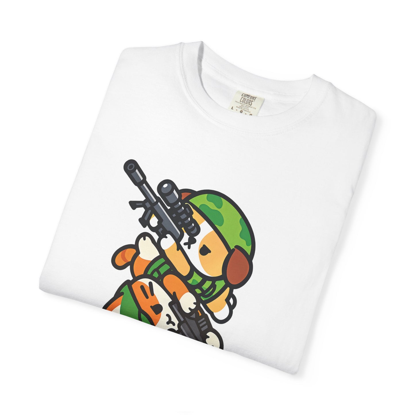Cute Soldier Sniper Dog & Cat Unisex Graphic T-Shirt