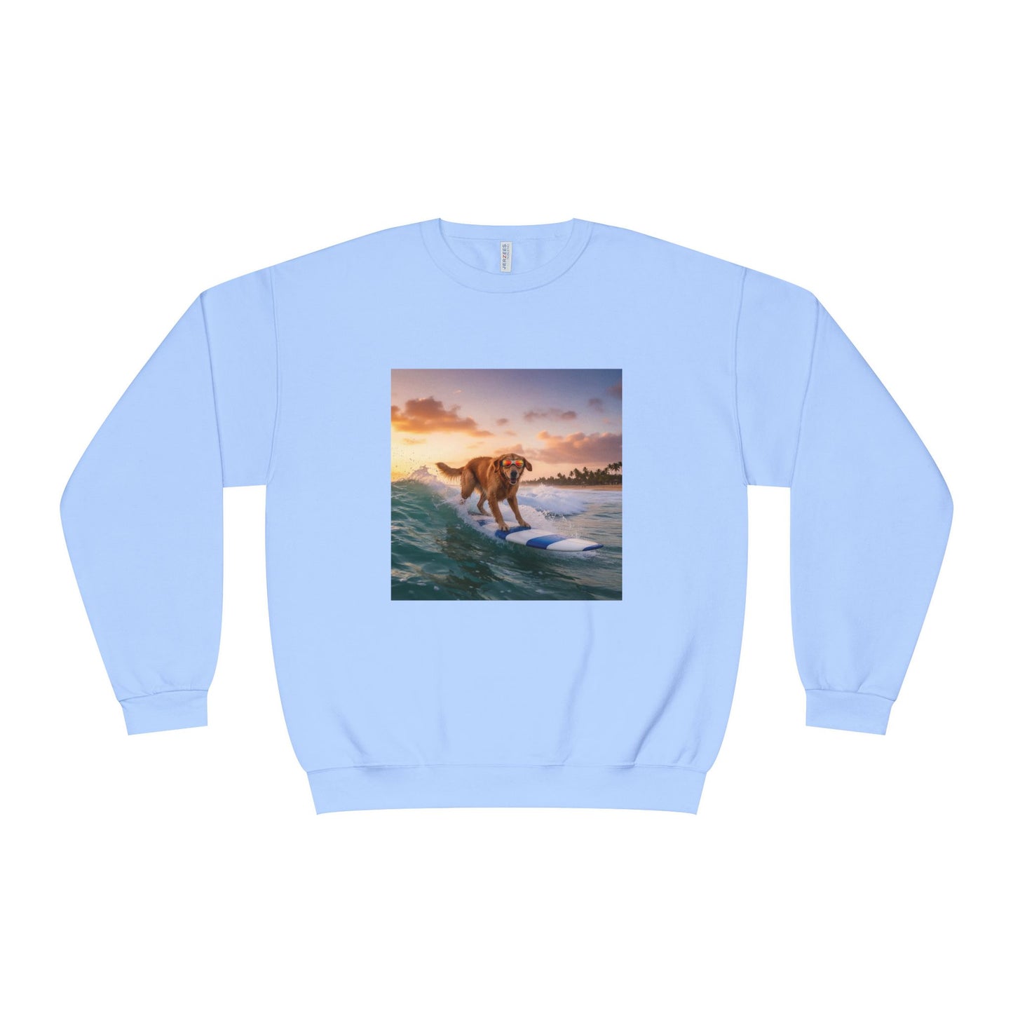 Surfing Dog Graphic Unisex NuBlend Crewneck Sweatshirt style 1