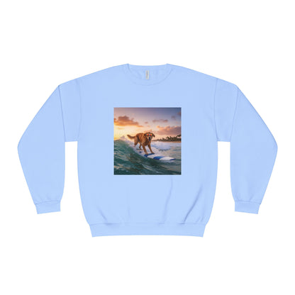 Surfing Dog Graphic Unisex NuBlend Crewneck Sweatshirt style 1