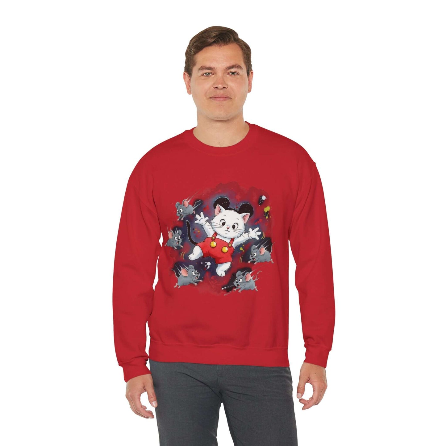 Watercolor Cat painting Unisex Crewneck Sweatshirt style 2