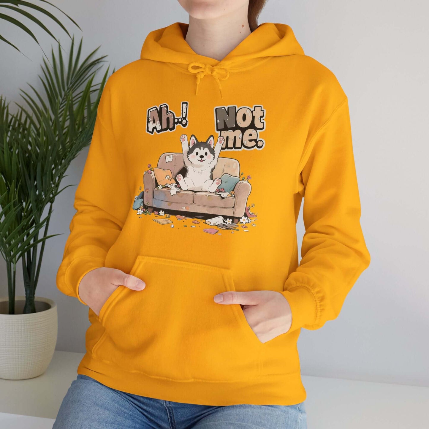 Ah Not Me - Cute Husky Unisex Pullover Hoodie for Dog Lover