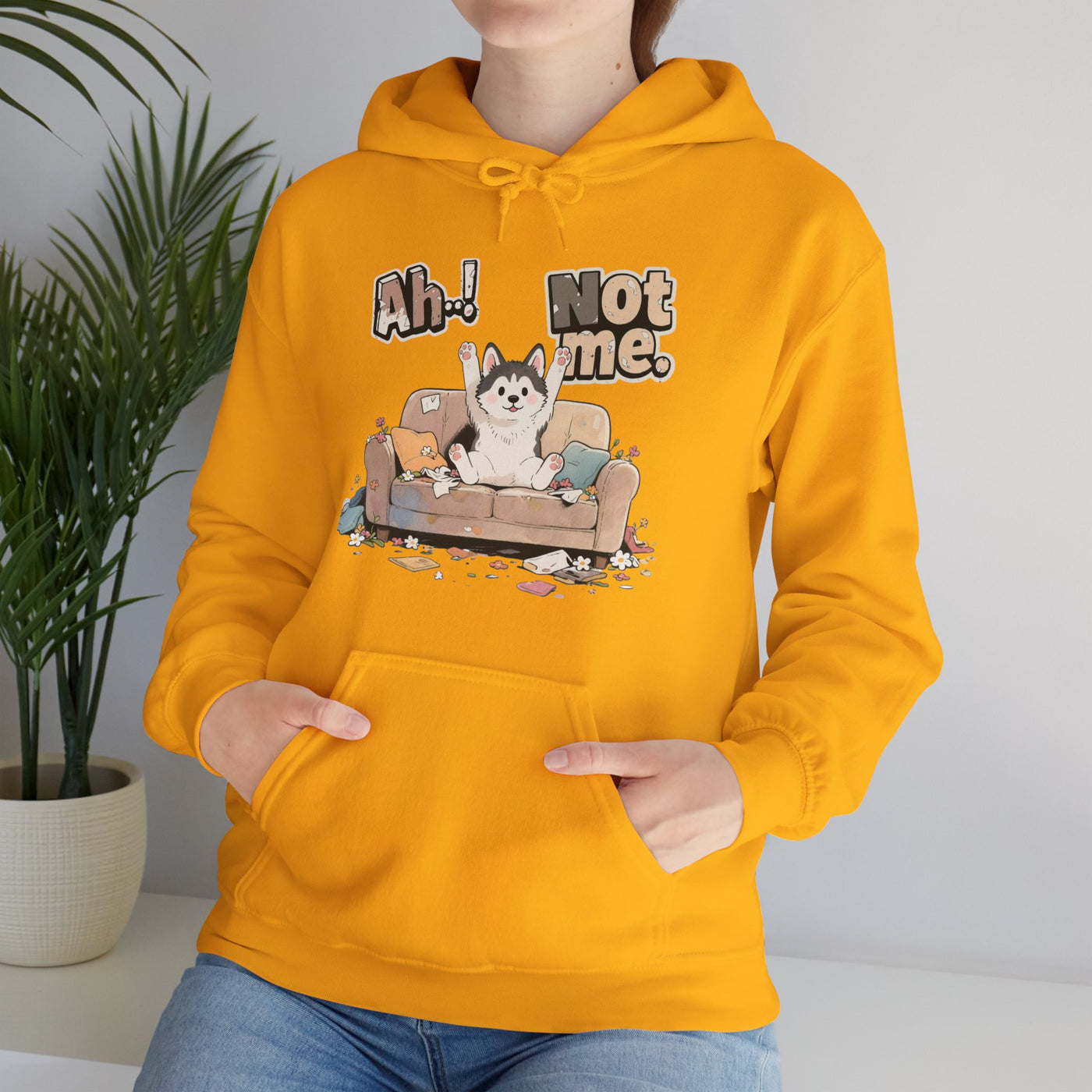 Ah! Not Me. Cute Husky Unisex Pullover Hoodie for Dog Lover