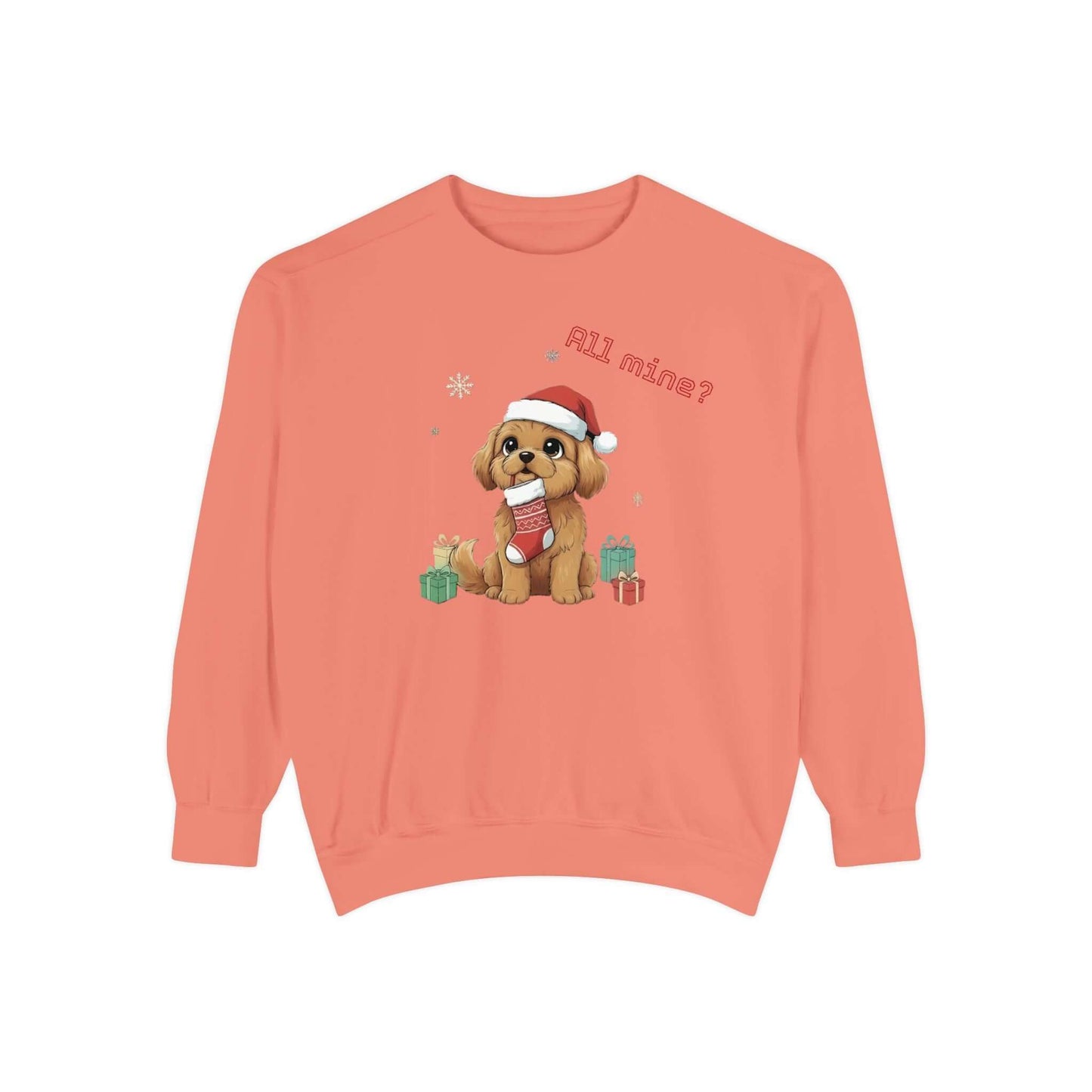 Puppy wait for Christmas presents Unisex Crewneck Sweatshirt style 8