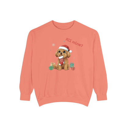 Puppy wait for Christmas presents Unisex Crewneck Sweatshirt style 8