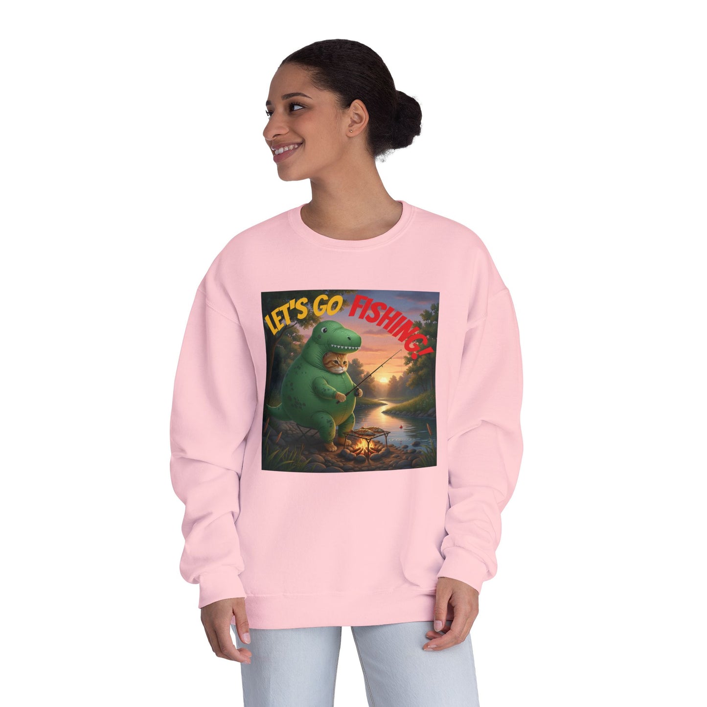 Crocodile Cat Fishing Unisex NuBlend Sweatshirt style 3