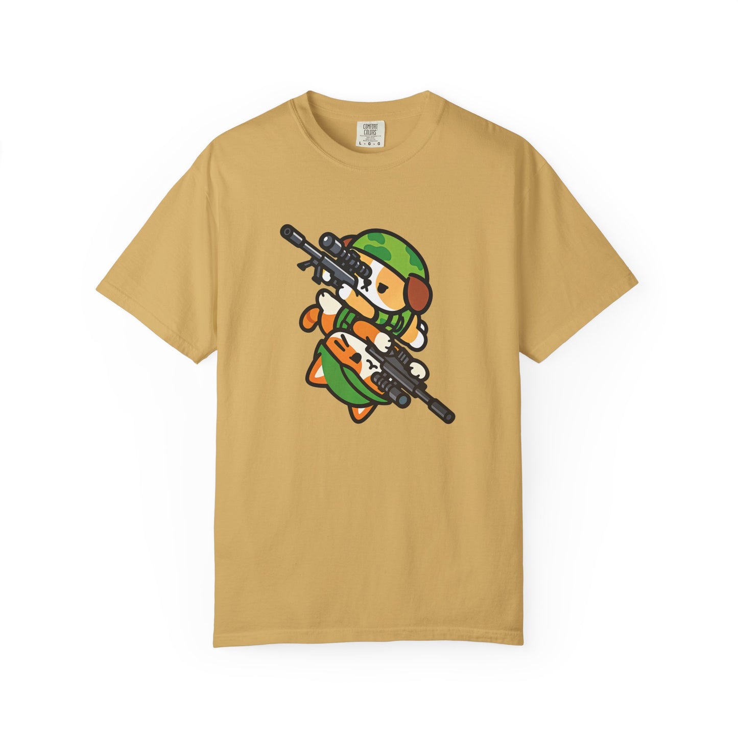 Cute Soldier Sniper Dog & Cat Unisex Graphic T-Shirt