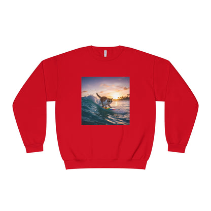 Surfing Cat Unisex NuBlend Crewneck Sweatshirt style 2