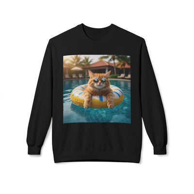 Swimming Pool Vibes Cat Crewneck Sweatshirt