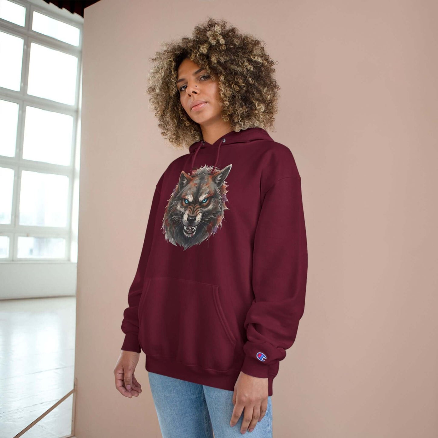 Angry Dog Men and Women Champion Hoodie style 2